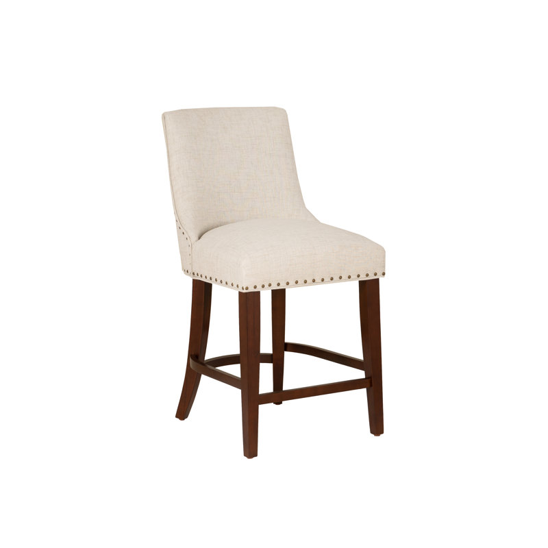 Alejoa Upholstered Nailhead Trim Counter Stool, Counter Stool (25.5" Seat Height)