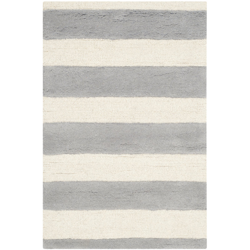 Abington Striped Wool Hand Tufted Area Rug, Rectangle 91 x 152cm
