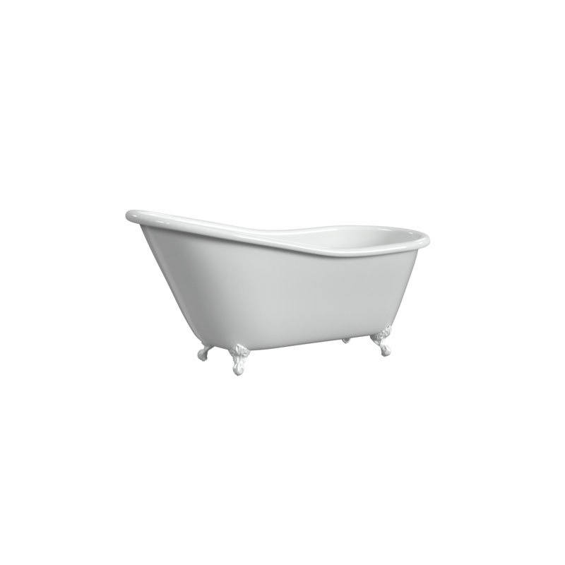 61'' L Soaking Bathtub, White Interior with White Exterior, White