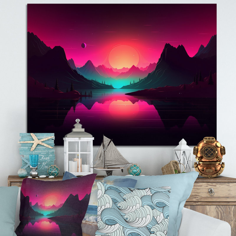 «Pink Nebular Wonderland II», reproduction, H 12 po x l 20 po x P 1 po, Toile tendue