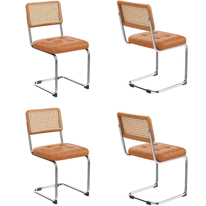 Chaise d'appoint capitonnée en similicuir (ensemble de 4)