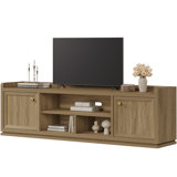 66.9" Versatile TV Stand With Hidden Storage And Shelves