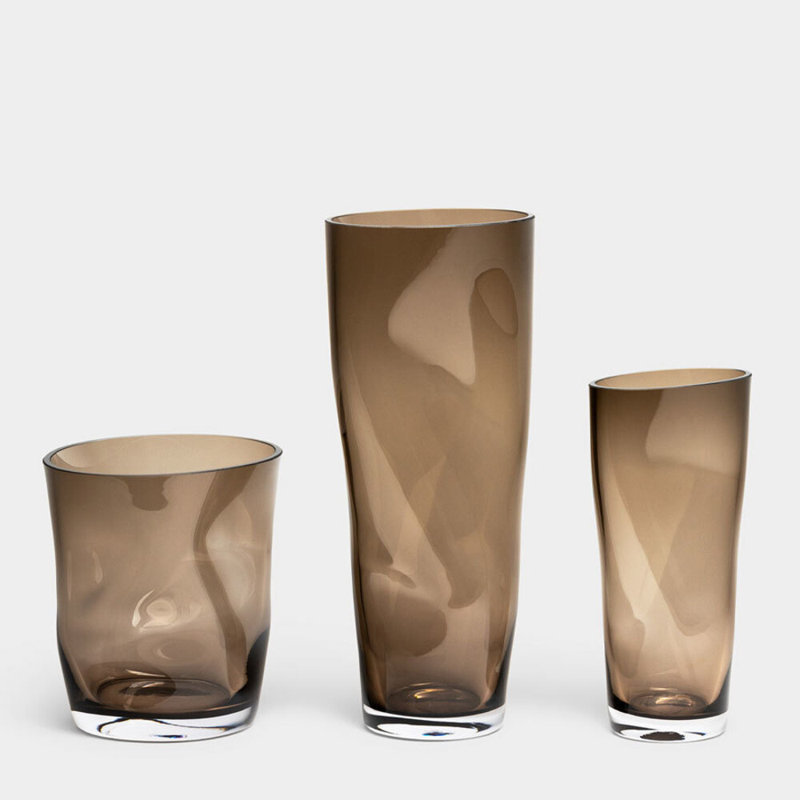 Squeeze Handmade Glass Table Vase, 9.06" H x 4.72" W x 4.72" D