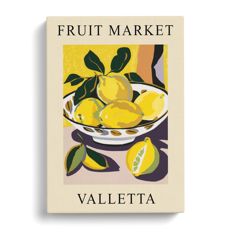 Lemon Valetta Fruit Market - Wrapped Canvas, 50cm H x 35cm W x 3cm D