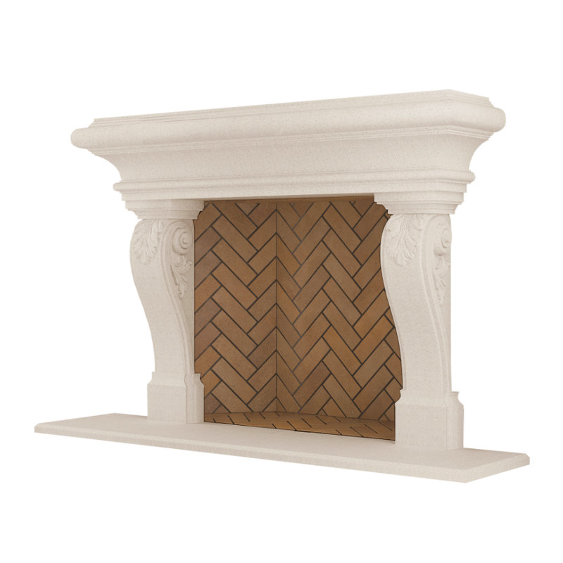 Adana Fireplace Surround, Acid Wash Beige