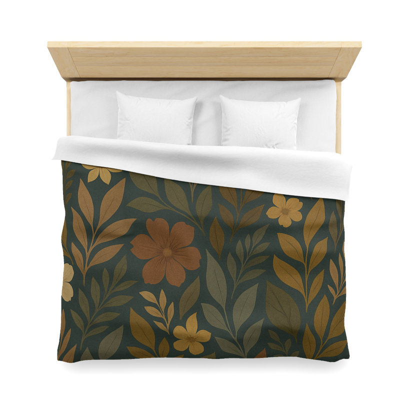 Microfiber Duvet Cover Boho Style, Design 69, King Duvet Cover, White