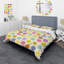 Ensemble de housse de couette en microfibre jaune / vert / bleu 3 pièces-2085986556