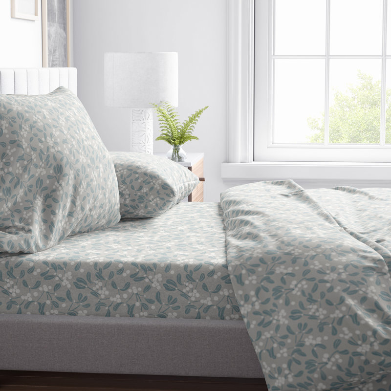 Ensemble de draps Dancing Holly, Ensemble de draps pour lit double + 1 drap + 2 tai
