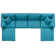 Commix Down Filled Overstuffed 6 Piece Sectional Sofa Set in Azure