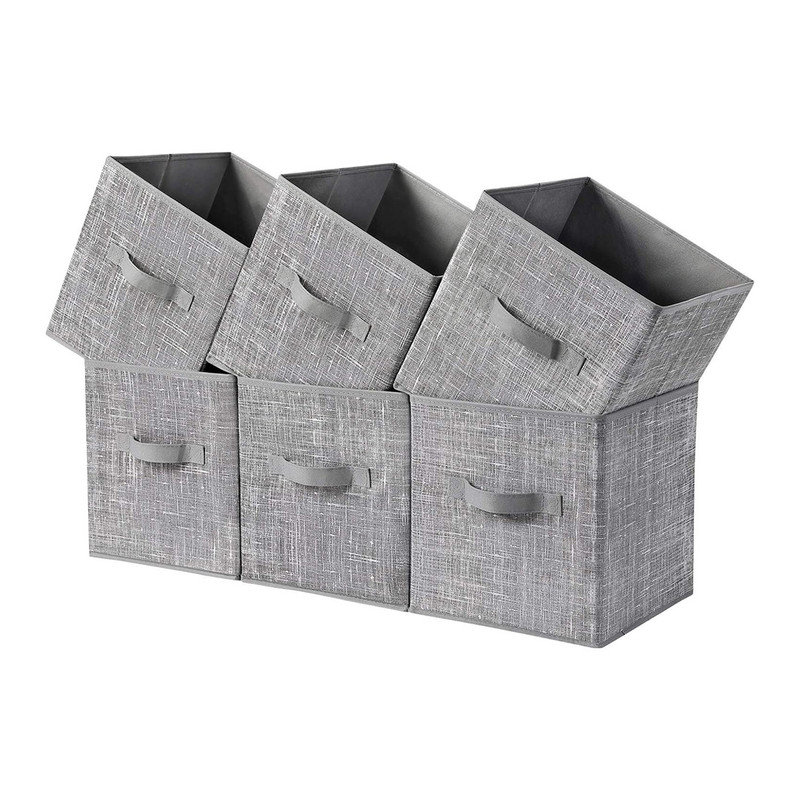 Ensemble de bacs pliables en tissu, Gris chiné