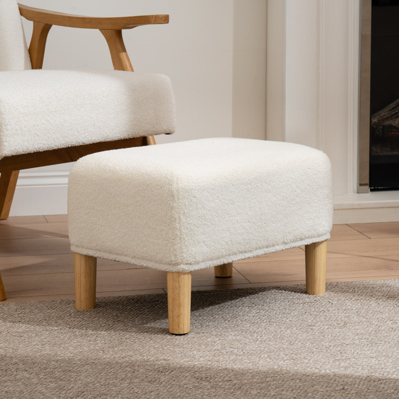 Boucle Foot Stool, Cream