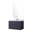 Meuble-lavabo bleu 30 po X P 22 po, comptoir en quartz, miroir et robinet en quartz blanc inclus-852117471