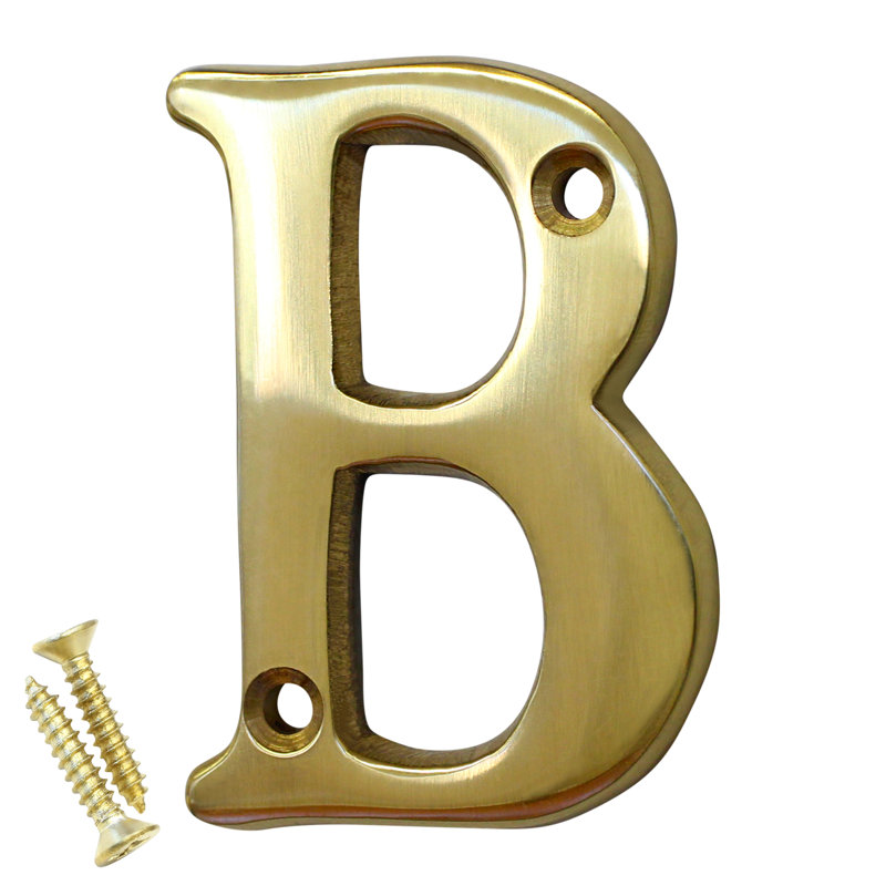 2'' H Brass House Letter, B, Polished Brass