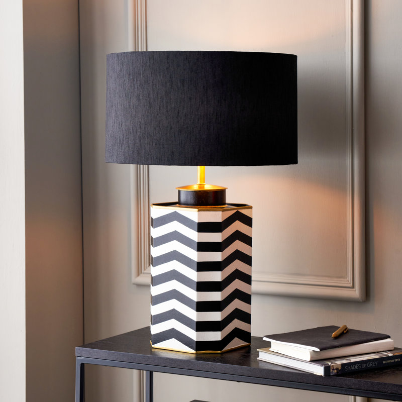 Blended Fabric Drum Lamp Shade ( Uno ), Black, 22cm H x 40cm W x 40cm D