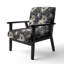 White And Grey Symphony Of Petal Gardens - Upholstered Cottage Accent Arm Chair