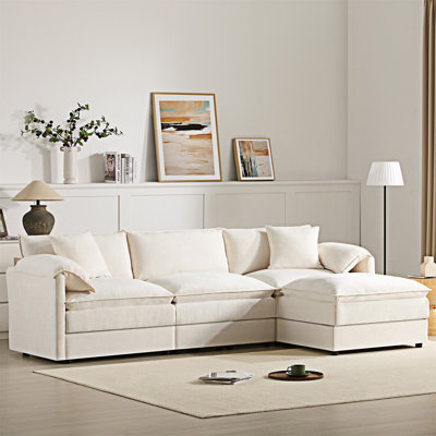 Canapé modulaire modulaire avec repose-pieds mobile