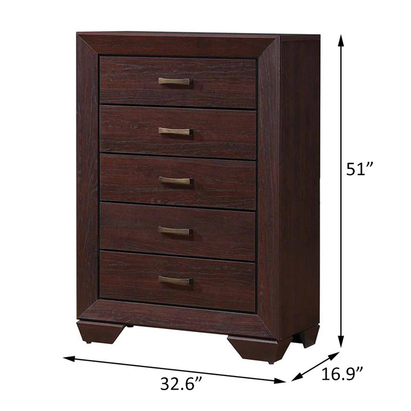 Ensemble de chambre à coucher Canmore , Cacao foncé, Bed, Nightstands, Dresser, Mirror, Chest, Très grand