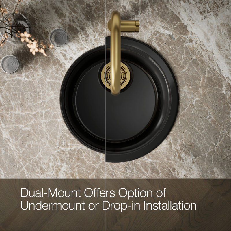 Porto Fino™ Top-Mount/Under-Mount Bar Sink, Black 
