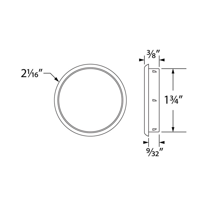 Paquet de 25 poignées encastrées en laiton antique de 1-3 / 4 po de diamètre Outwater - aucune vis nécessaire, fabrication en acier