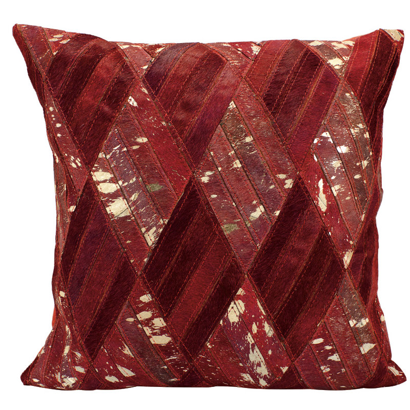 Coussin en cuir Cougar Cove, Rouge