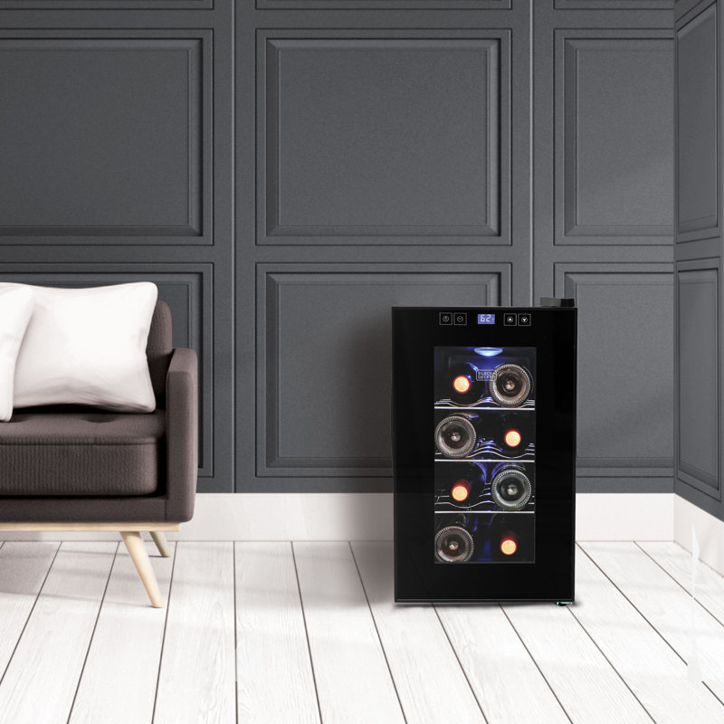 Black Thermoelectric Freestanding Wine Cellar with LED Display