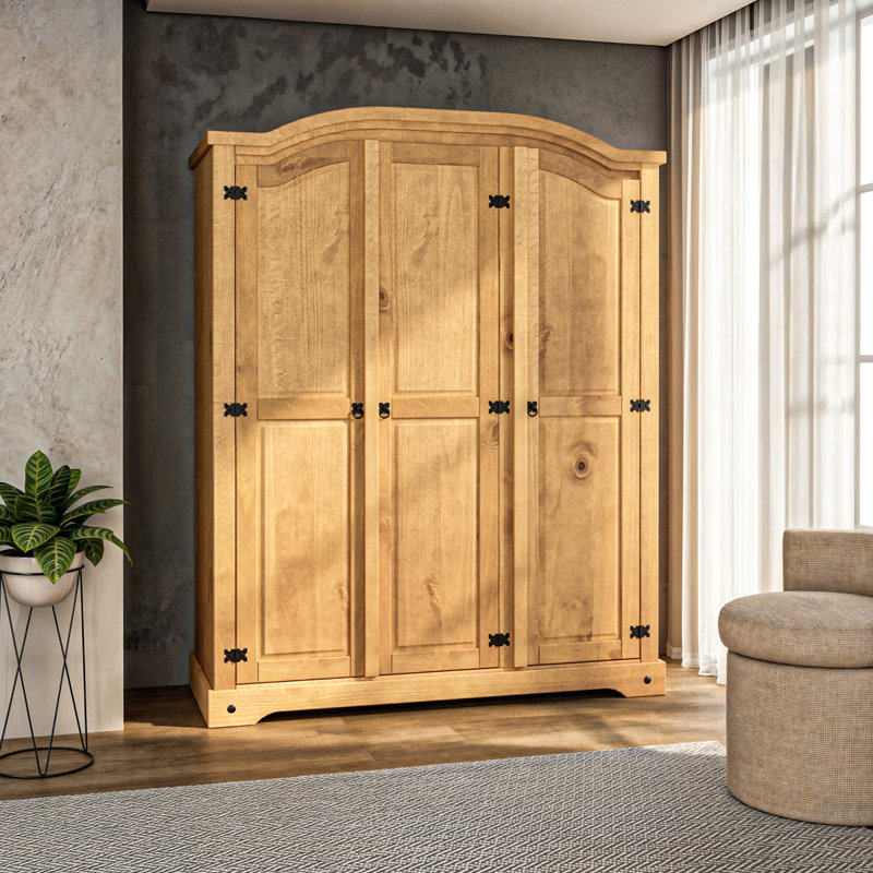 Harietta 3 Door Solid Wood Wardrobe