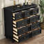 Armoire d'appoint en bois manufacturé noir massif-869615456