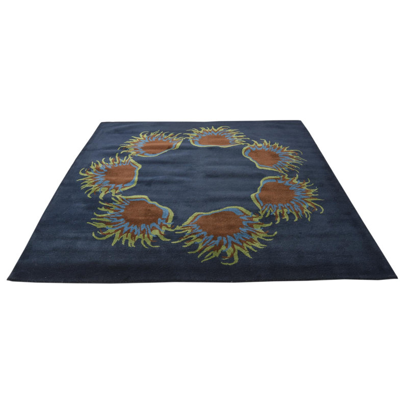 Tapis carré bleu marine Myrick