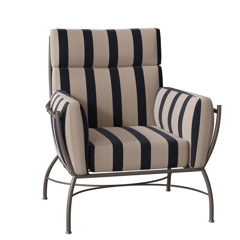 Méridienne en aluminium Majorca, Pas de soudure, Sunbrella® ‑ Cabana à rayures minuit