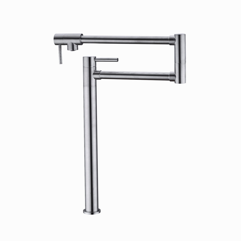 Robinet remplisseur de pot avec tige d'extension, Nickel brossé