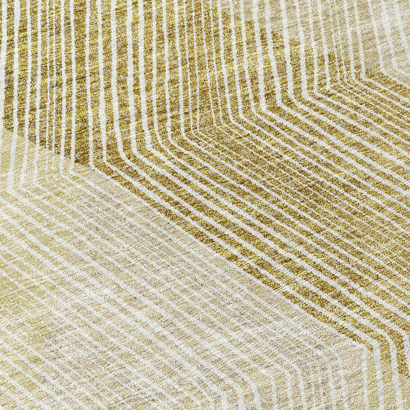 Ivory Synthetic Rectangular Washable Area Rug 2'6" x 3'10"