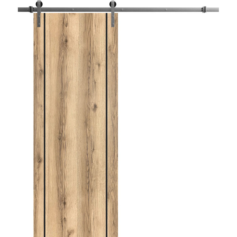Porte de grange en bois massif massif, Chêne, 36 po x 96 po