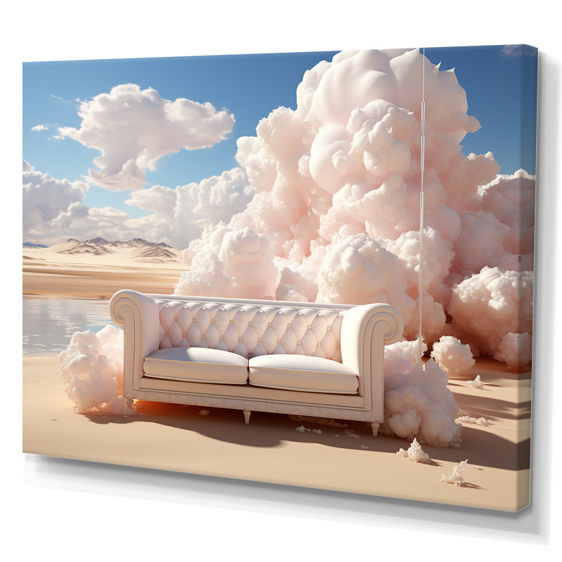 Marshmallow Mirage Fluffy Cloud sur toile, H 30 po x l 40 po x P 1,5 po, Toile tendue