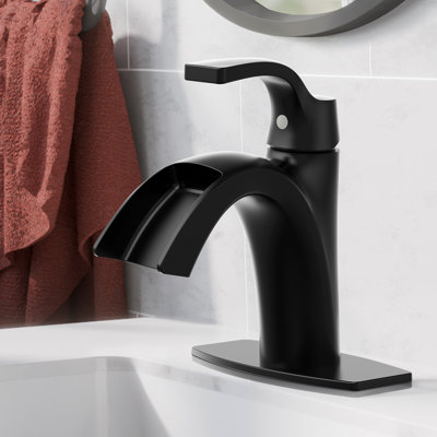 Robinet pour salle de bain à poignée simple avec drain
