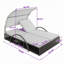 Double chaise longue d'extérieur avec dossier réglable, auvent incurvé, tables d'appoint cachées et accoudoirs arqués-1107369918
