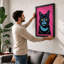 Alert Black Cat Modern - Framed Print-1893851585-1893851590
