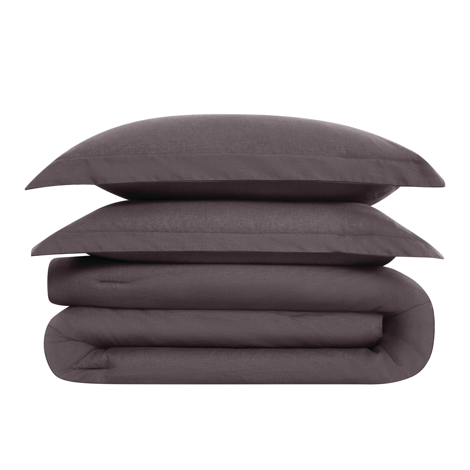 Nena Linen Bedding Set, Charcoal , Queen Comforter + 2 Standard Shams