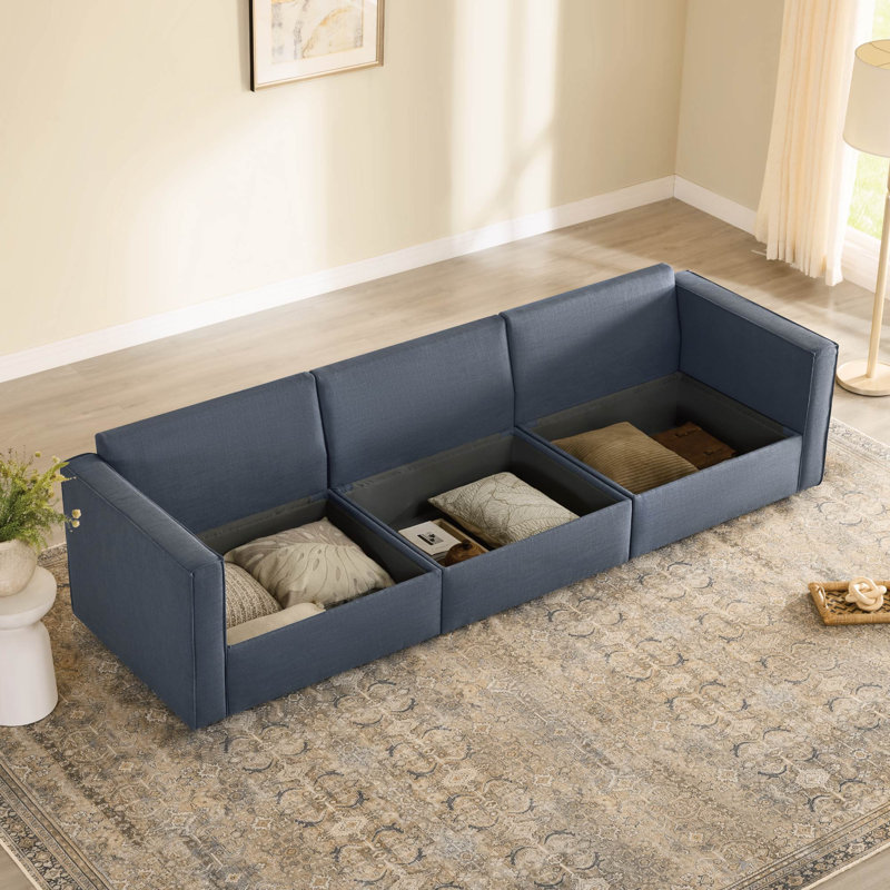 Canapé modulaire convertible avec rangement