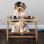 PETMAKER Elevated Dog Bowls with 15-Inch Nonslip Bamboo Stand - Pet Feeder with 2 Stainless-Steel Pet Bowls - Hold 60oz Each