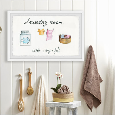«Laundry Wash Dry Fold» - peinture encadrée