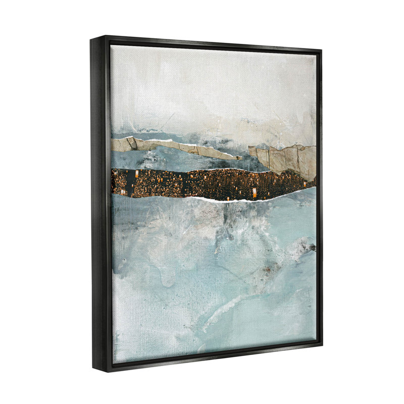 «Layered Mixed Media», estampe numérique par Design Fabrikken, Cadre flottant noir de jais, H 31 po x l 25 po x P 1,7 po