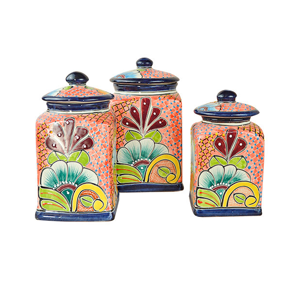 Santa Fe Bloom Talavera Cansiter Set