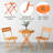 3 Piece Foldable Patio Bistro Set, Outdoor/Indoor Metal Table and Chairs Furniture, Compact Round Table with 2 Folding Chairs for Balcony, Porch, Deck, Garden, Apartment, Small Space, Orang-1096802982