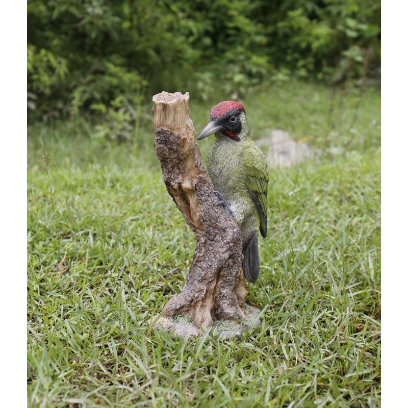 Woodpecker on Stump Statue