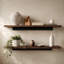 Tablettes murales rectangulaires flottantes en bois avec support en métal
