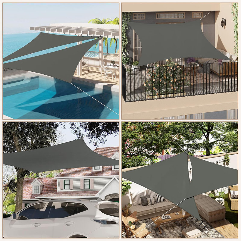 Briggitte 5m x 3m Rectangle Shade Sail, Dark grey