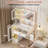 Vanity Desk with Mirror and Lights Elegant Makeup Vanity Table with Drawers & Cabinets, Storage, Sturdy MDF Top, Adjustable Brightness Bulbs, Built-in Power Outlet & USB Ports for Bedroom-1871813650
