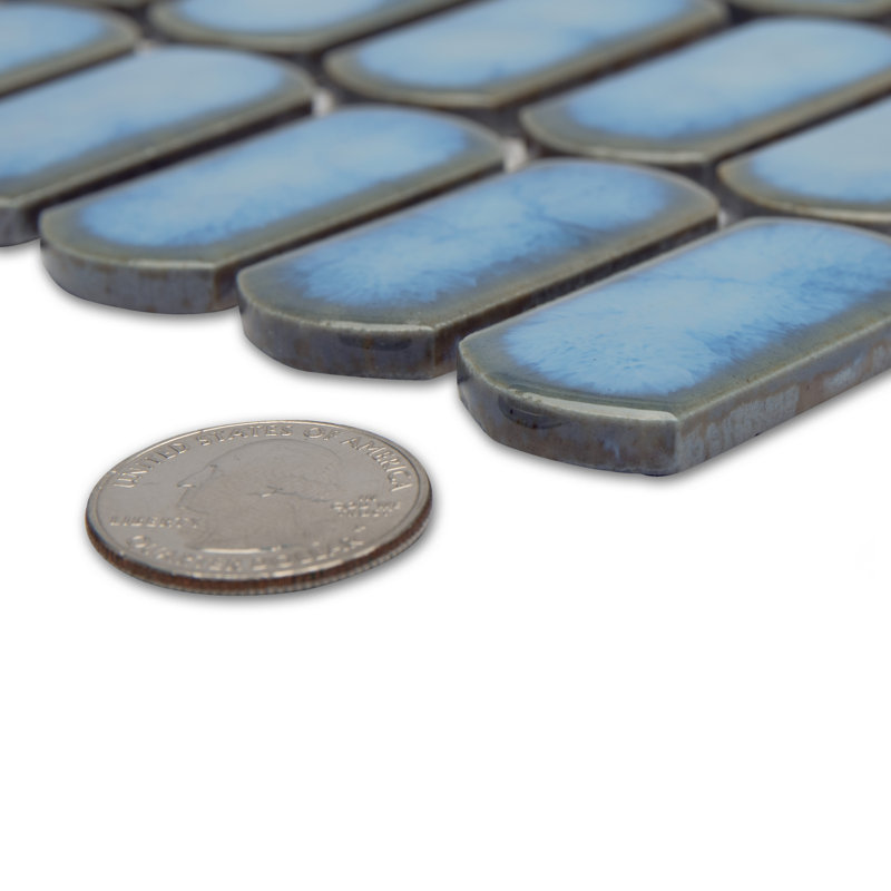 Hudson Capsule 12-1/4 In. X 13-1/8 In. Porcelain Mosaic Tile, Marine