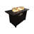 24" Steel Propane Fire Pit Table With Cover - Create A Warm And Inviting Outdoor Setting. Construction, Neutral Tone. Slatted Base For Airy Ambiance. Fireplace Lid, Cover, Lava Rocks, Glass Beads.