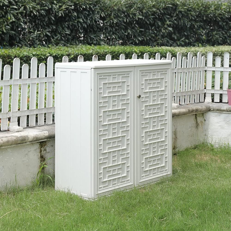 Armoire de rangement blanche d'extérieur Jy, Blanc